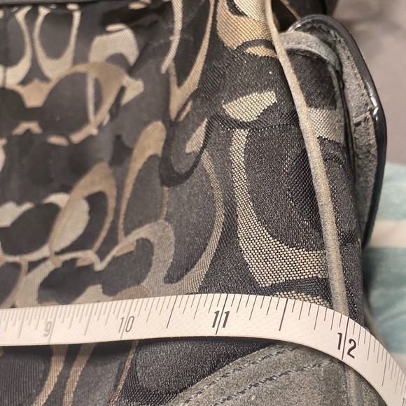 FINAL PRICE 💚Coach Chelsea Optic Signature Large Hobo Shoulder Bag Black/Grey - Picture 11 of 11